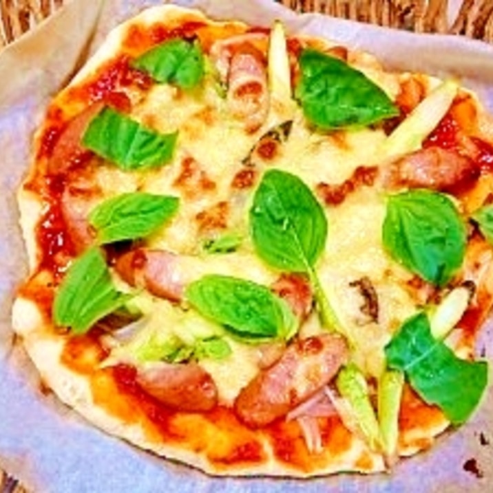 米粉+薄力粉☆フワっふわっカリッ簡単ピザ